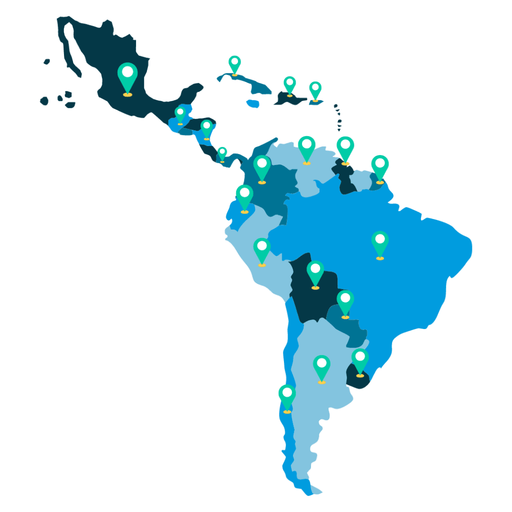 map of LATAM countries